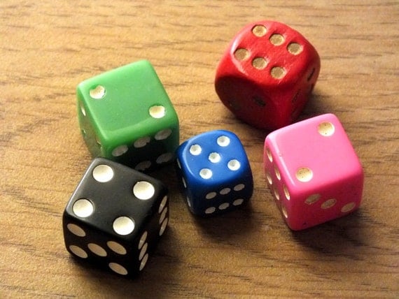 LOT Multi Colored Wooden Game Dice