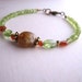 August birthstone Boho Rustic friendship bracelet gemstone peridot hessonite