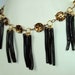 ON SALE Animal Print and RARE Black Coral Necklace with Gold Chain