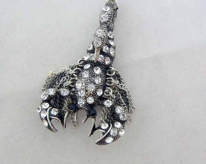 Antique Silver-tone Scorpion Slide Charm-Dimensional