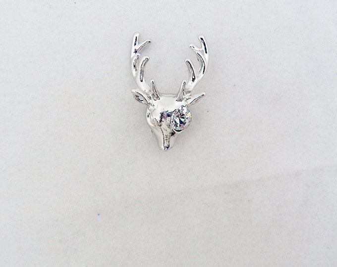 Silver-tone Deer Head Slide Charm