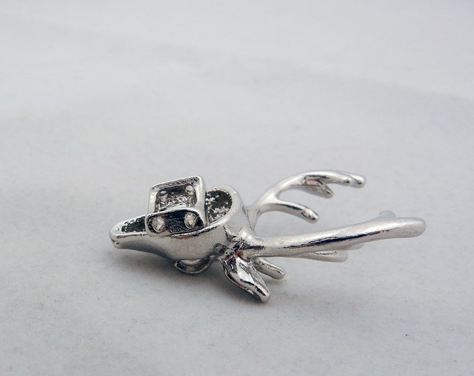 Silver-tone Deer Head Slide Charm