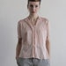 Vintage 60s Blouse . Mauve Top . Lace Diamond Embroidered . 1960s