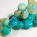 6 Beads.... Peruvian BLue Opal Smooth Puffed Briolette Gemstone Beads...9-10mm....BB