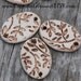 3 oval beads in Antique White Shabby Chic