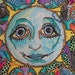 Over my Blue Moon, Singleton Hippie Art Original, Psychedelic Moon Sun Art