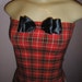 Cute School Girl Plaid Print Halter Top Shirt w/ Adorable Removeable Bow, Size Small/Meduim, Tub Top, Ladies Top, Girls Top (Last One)