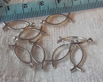 Ichthys - Fish Charms 10 pcs Silver