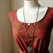 Jennifer Lilly Handmade Burgandy Rich Red Floral Cotton Longer Dress // Boho Woodland Fall Autumn Romantic Whimsical Dress (M,L)