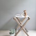 RESERVED / rustic camp stool / white canvas