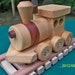Train Set 6 Car Oak Mahogany & walnut Free Ship all September FREE SHIP