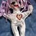 Violet hair and Brown eyed Ache and Pain Doll great for Birthdays, Retirement, doctors, nurses....
