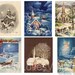 Church 2 Cut Outs from Vintage Christmas Greeting Cards Digital Collage