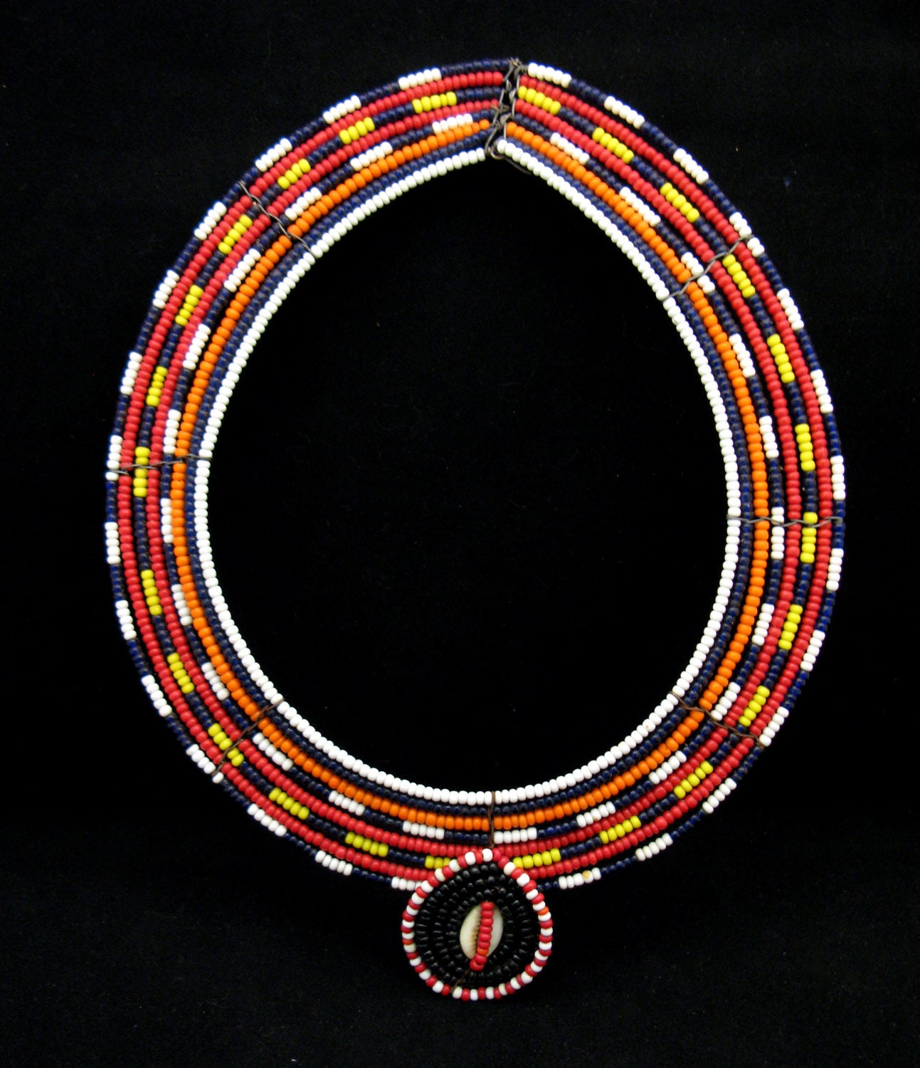 Items similar to Reduced-Maasai Necklace / Beaded Collar Necklace on Etsy