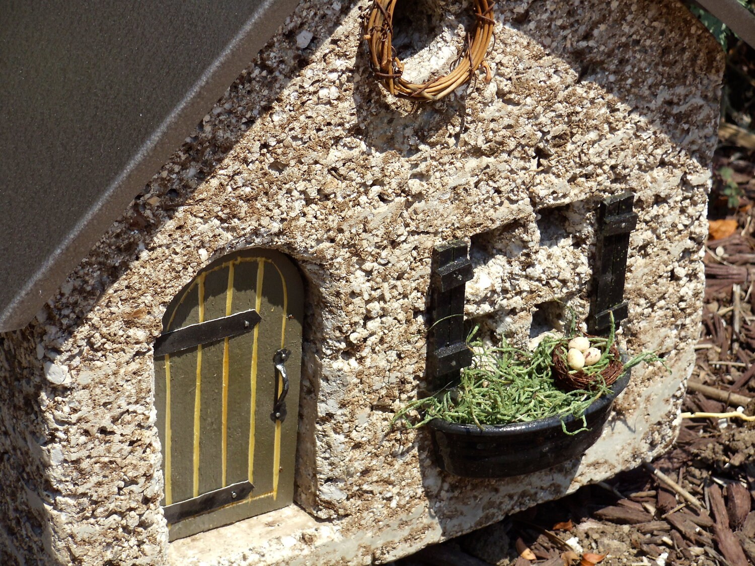 Edinburgh Cottage Stone Garden Art from the by littlewhitebarn