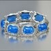 Art Deco Bracelet Silver Blue Glass Ornate 1930s Wedding Jewelry Vintage Jewelry