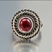 Antique Art Deco Ring Garnet Silver Austro-Hungarian Vintage Jewelry 1920s