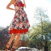 Party Dress Vintage Colorful Floral Print Garden Party Dress (s m)