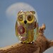 RESERVED /////////// just for Kim ///////////// RESERVED... Agatha..... lampwork silver glass owl bead... sra