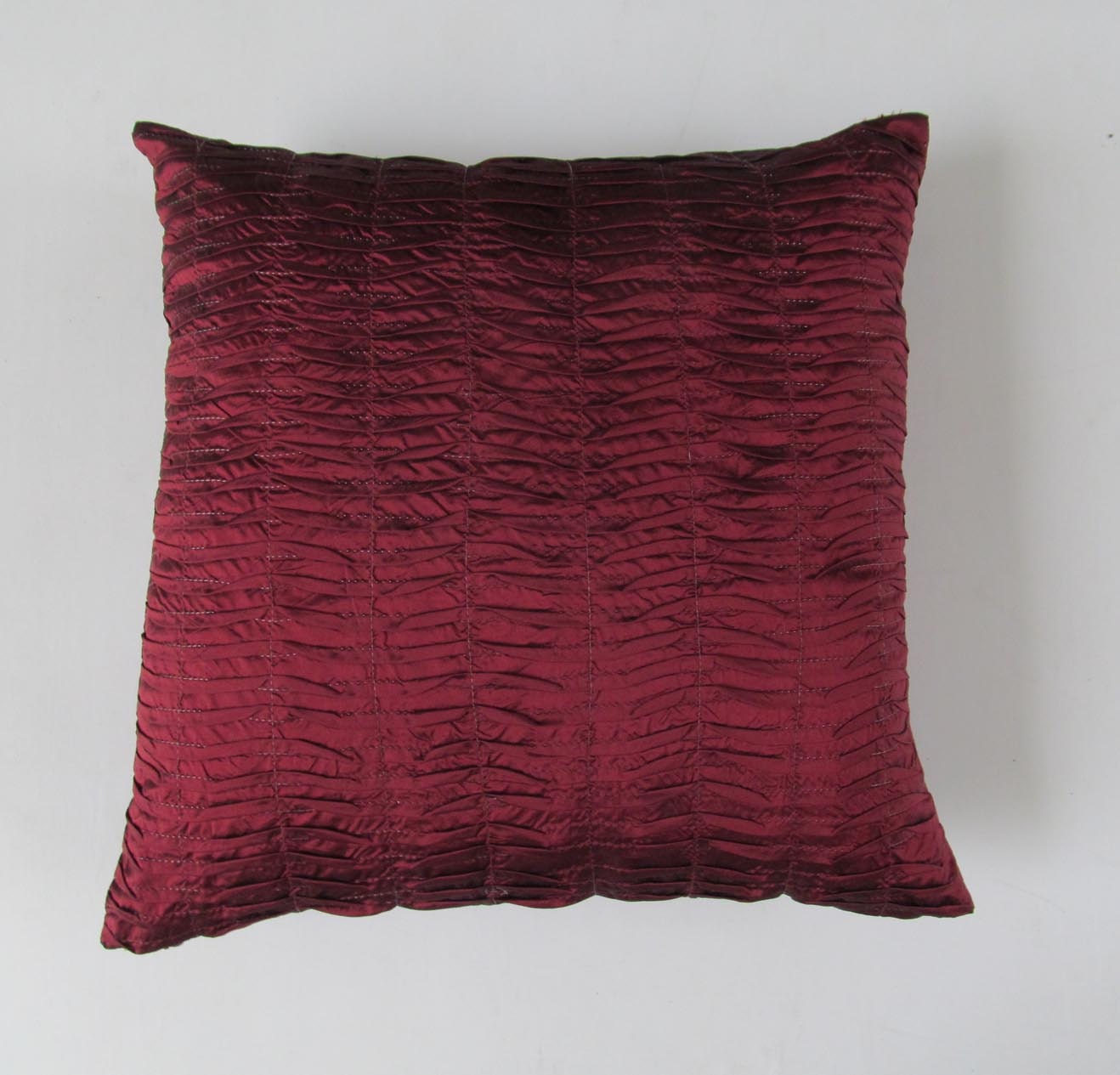 deep maroon euro sham pleated pillow 26inch. silk floor