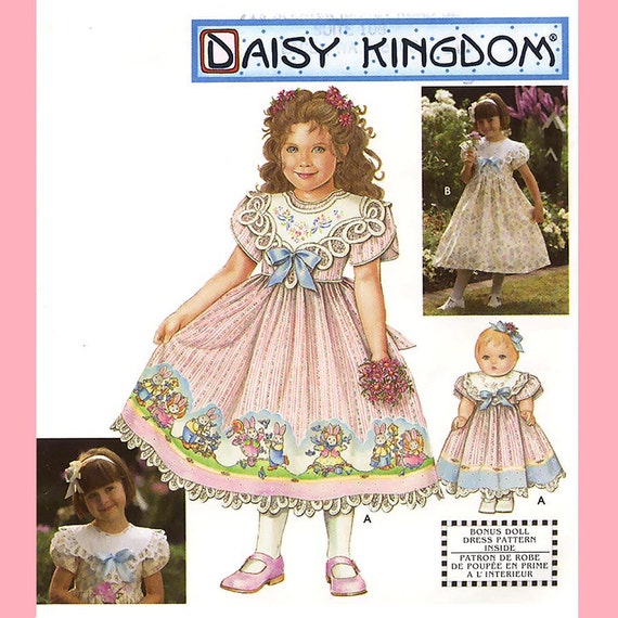 561 Girls Daisy Kingdom Dress & Matching 18 Doll Dress