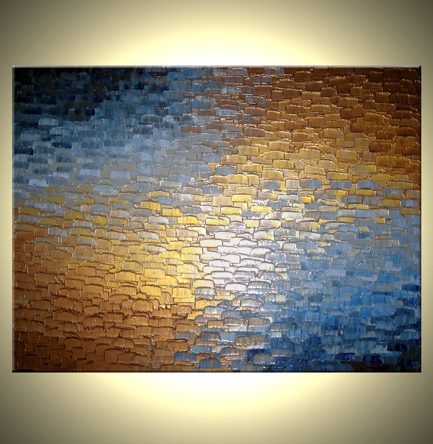 Original Abstract Gold Metallic Painting Palette by Laffertyart