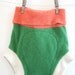 large soaker - pull on cloth diaper cover - Ireland colors orange green and white- high waist roll top - double layer wet zone