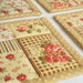 Quilted Fabric Coasters - Roses With Tea - 2 or 4 or 6 Reversible Patchwork Mini Quilts Candle Mat Set - Beige Pink Dots and Flowers