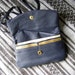 Navy Leather Mini Shoulder Cross Body Clutch Bag - Vintage 80s - Blue