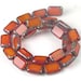 Czech Glass Rectangle Beads Opal Orange - Picasso (24 pc) (C061)
