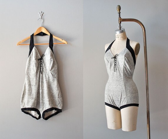 1930s swimsuit / vintage 30s bathing suit / Marled by DearGolden