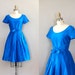 1950s dress / 50s dress full skirt / party dress / Azurina dress