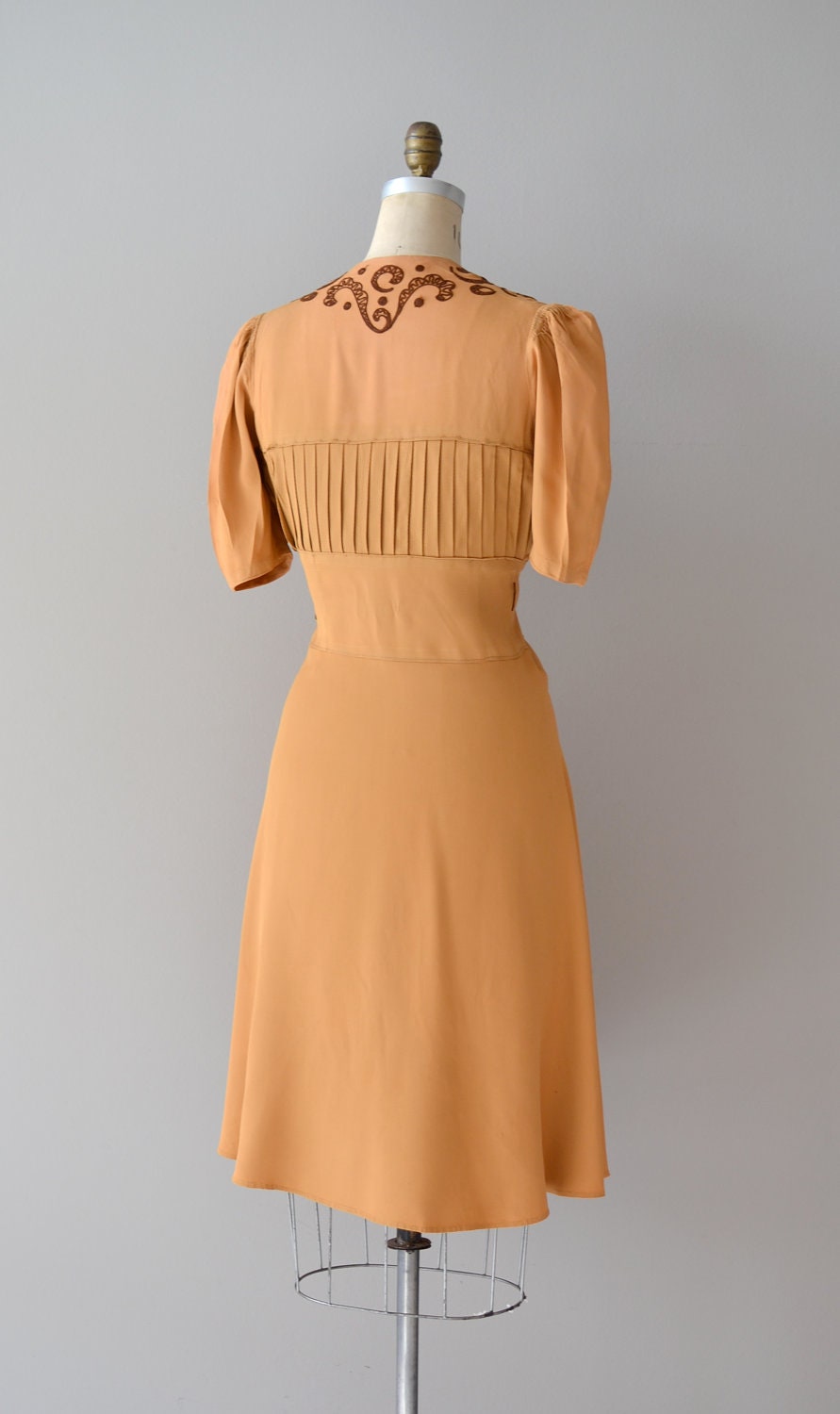 1930s dress / rayon 30s dress / Butterscotch Ganache dress
