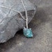 Apatite Pendant Necklace - Raw Uncut Rough Apatite - Sterling Silver Pendant Necklace - Handmade and Designed by A Second Time
