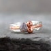 Raw Uncut Diamond Ring - Copper and Sterling Silver - Bezel Set Rough Diamond Ring - Engagement Ring