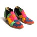 Vintage ZALO colorful suede flower COLOR BLOCK Ankle Boots