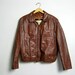 vintage men's brown leather Berman's motorcycle biker jacket 44