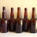 RESERVED Vintage Amber Brown Glass Beer Bottles 7 Seven and 7 Clear Pop Bottles