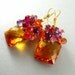 Orange Citrine Gemstone Cluster Earrings