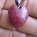 Sweet little Purple Heart necklace- Handcarved necklace- Woodenheart in Reclaimed Purpleheart Wood Jewelry