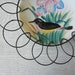 Vintage Handpainted Bird Plate in Scrolly Metal Wire Frame