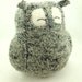 Recycled Sleepy Owl Grey Felted Wool Lamb Wool Stuffing Eco Friendly Home Decor Ornament