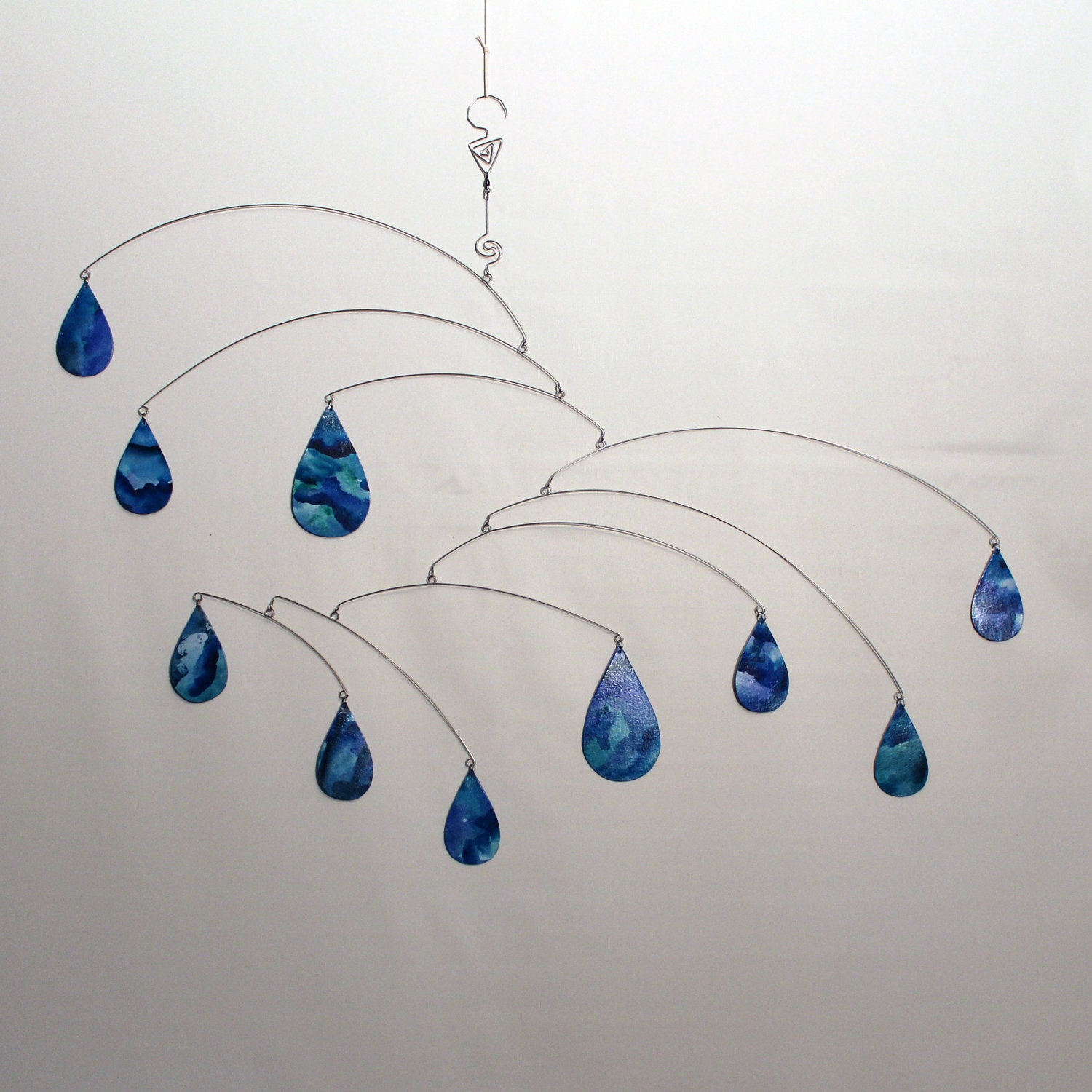 Rain Drops Art Mobile Large Fall Shower Hanging Mobiles