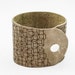 Leather Cuff Bracelet - Geometric Pattern - Laser Engraved (Olive Green)