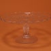 Vintage Pressed Glass Cake Plate Heart Design