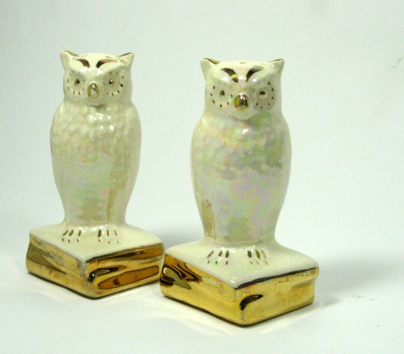 Vintage Owl Salt Pepper Shakers by GrannysThimble on Etsy