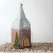 Wool Old Tower, Felted Miniature House, soft sculpture