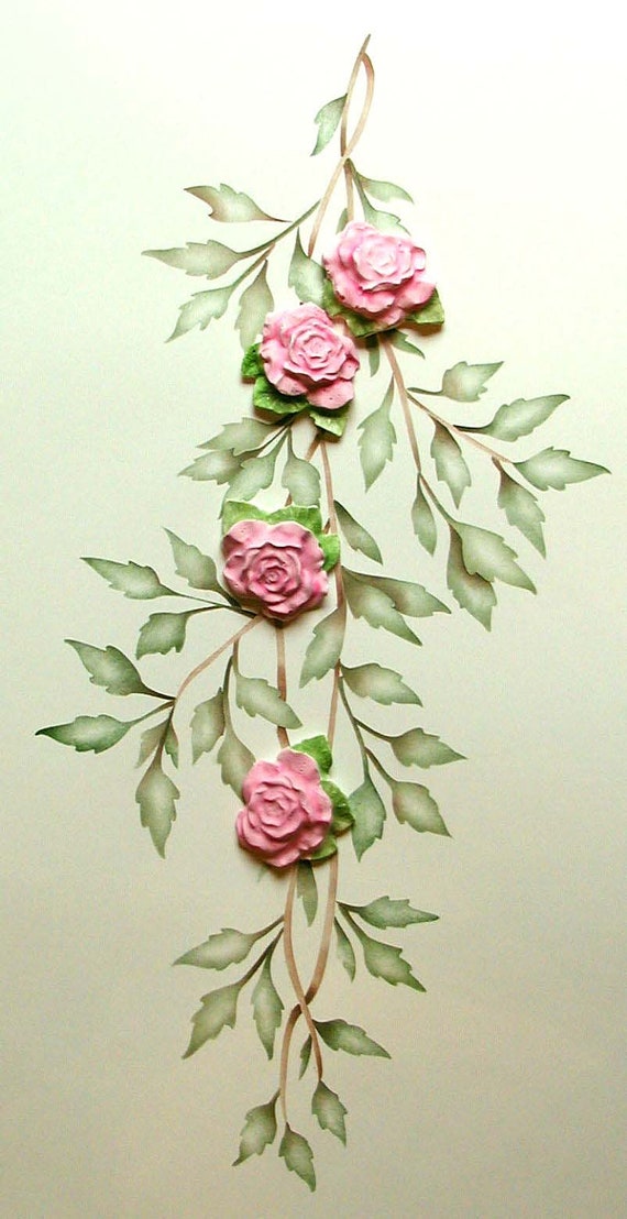 Rose Vine Stencil Stenciled vines and roses