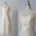 1970s Wedding Dress / 70s Bridal Gown / Chiffon Wedding Dress / Irish Cream