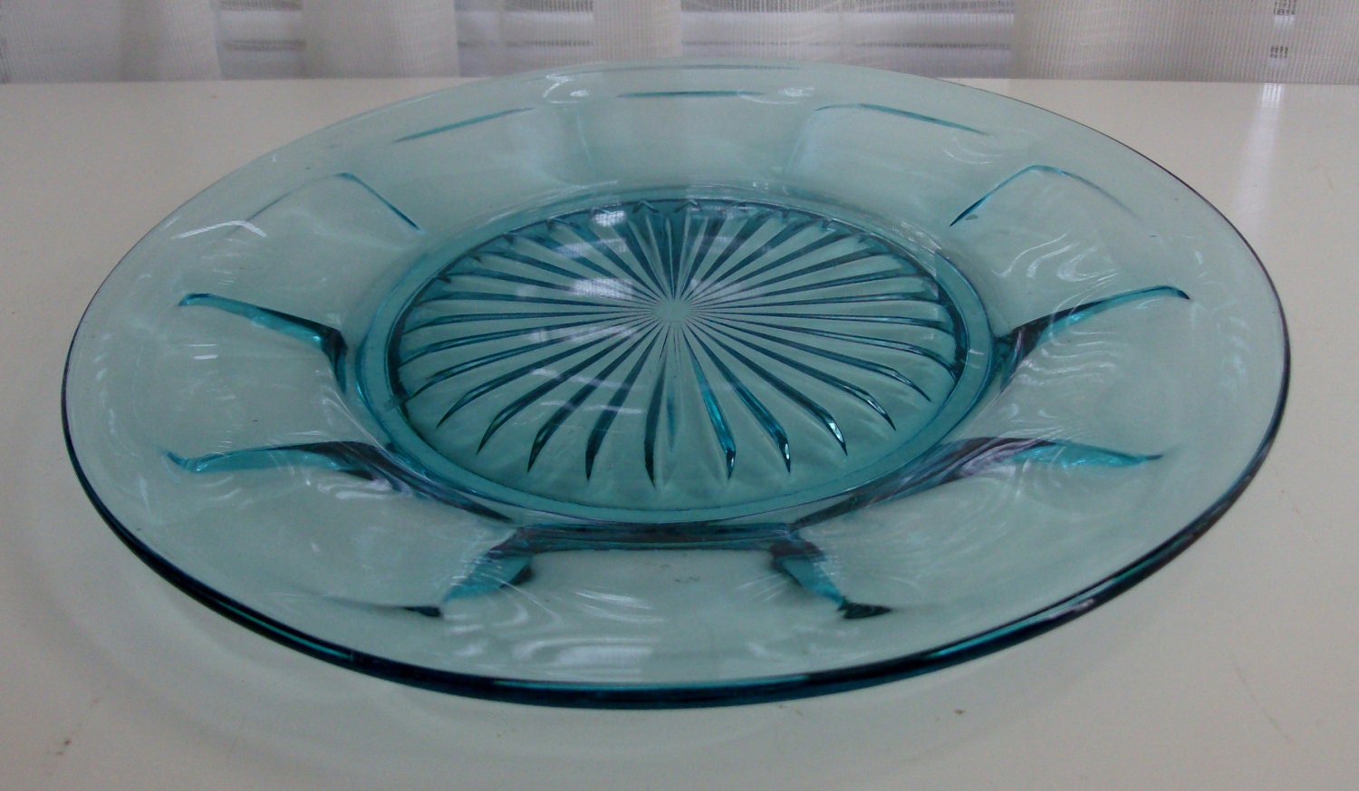 Aquamarine Blue Glass Plate